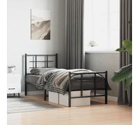 Modern Metal Bed Frame with Headboard and Footboard Base Bedstead vidaXL