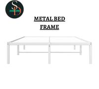 Modern Metal Bed Frame Without Mattress White 120x190cm vidaXL