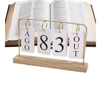 Modern Metal Calendar, Elegant Wood Base, Planning with Simplicity, Organization with Design, Desktop Product, 10.59 × 6.46 × 1.93 Inches Perpetual Diary for Teachers