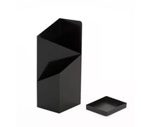 Modern Metal Cane and Holder - Stylish Square Storage Bin with Removable Drip Tray - Versatile Black Umbrella Stand for Home and Office - Minimalist Design