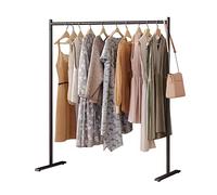 Modern Metal Clothing Rack Commercial Garment Display Stand Easy Assembly Independent Retail Showcase 120x40x150CM Black Color Perfect for Boutique & Store Use