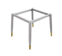 Modern Metal Dining Table Legs Set, White Gold Base for Marble, Glass or Wood Tops, Includes Suction Cups & Screws (45cm) - Stylish Furniture Support