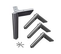 Modern Metal Furniture Legs 4pcs 120mm 4.7" Oblique Cabinet Feet for Sofa Nightstand Bed Chair DIY Replacement Parts Bright Black Finish Easy Installation