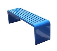 Modern Metal Garden Bench for Outdoors - All-Weather Resistant Backless Patio Seating for Yard Entryway Park - Stylish Blue 1m Long Outdoor Furniture
