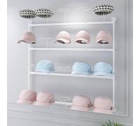 Modern Metal Hat Rack Display Stand for Wall - Stylish Orga & Storage for Baseball Caps - Perfect Caps Hanger for Home Shop or Mall Display,White-100x100cm capacity 20,White-100x100cm capacity 20