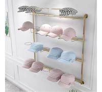 Modern Metal Hat Rack Display Stand for Wall - Stylish Orga & Storage for Baseball Caps - Perfect Caps Hanger for Home Shop or Mall Display,Gold-120x100cm capacity 24,Gold-120x100cm capacity 24