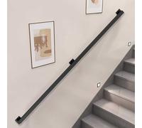 Modern Metal il for Stairs - 60cm/1.5m/1.8m/2.4m/3.6m/4.5m - Matte Black Wall-Mounted Railing Kit for Indoor/Outdoor Steps (2.4m)