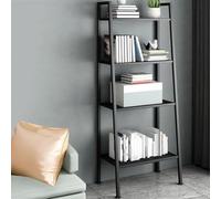 Modern Metal Ladder Shelf with Rectangular Shelves, Multi-Purpose Bookshelf for Kitchen & Balcony, Trapezoidal Flower Stand, Floor-to-Ceiling Design, Red Color.