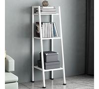 Modern Metal Ladder Shelf with Rectangular Shelves, Multi-Purpose Storage Rack for Kitchen & Balcony, Trapezoidal Plant Stand, Floor-to-Ceiling, Red Color