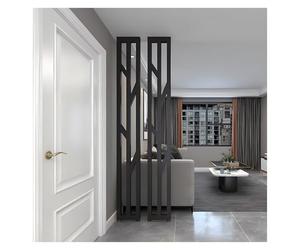 Modern Metal Room Divider - Adjustable Floor-to-Ceiling Partition Screen for Living Room & Office Black or White 195cm/76.7in Tall - Stylish Column with Stable Feet