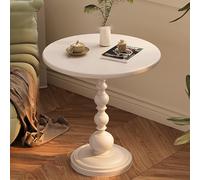 Modern Metal Side Table, Vintage Matte Round End Table, Small Decorative Nightstands, Coffee & Cocktail Table for Bedroom, Living Room, Patio, Balcony, Bar (White, Small)