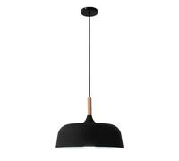 Modern Metal Simple Pendant Lights, Personality Colorful Lampshade Chandelier, Fashion Design with Wood Hanging Lamp, Minimalist Nordic Lighting Fixture for Bedroom, Hallway, Living Room(Dark)