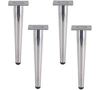 Modern Metal Sofa Legs Chrome TV Cabinet Replacement Feet DIY Stainless Steel Tapered Furniture Parts Straight/Oblique Design 25cm (Color: B)