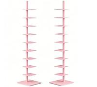 Modern Metal Spine Tower Bookcase - 10 Adjustable Shelves - Space-Saving Design - Ideal for Home Office Living Room Dining Room Bedroom - Tall Bookcase (15.8x15.8x69)