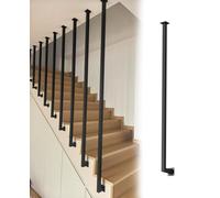 Modern Metal Stair Balustrades & Spindles - Simple L-Type Protective Columns for Entry Loft Villa Studio - 235cm Height Stylish Interior Design Safety & Elegance