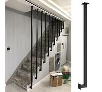 Modern Metal Stair Railing Kit - 3.8ft Indoor il, Wrought Iron Baluster Post, Side Wall Mounted Steps, Ideal for Balcony, Entrance & Courtyard Decor.