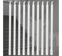 Modern Metal Stair Spindles - 10 pcs White Indoor Balusters for 31-39'' Stairs Floor Mounted Railing Parts for Wood Steps 42.5 inch Pickets - Stylish Staircase Banister Upgrade