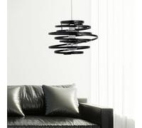 Modern Metal Swirl Ceiling Light Shade Black Metal Easy Fit Lightshade - No Wiring Required Modern Design Lampshade Height 25cm Diameter 23cm