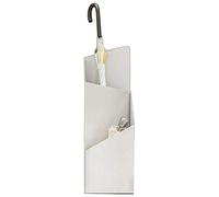 Modern Metal Umbrella Stand with Two-Tier Design for Entryway White - Stylish and Functional Storage Solution for Home or Office Hallway.