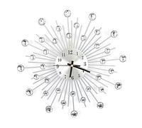 Modern Metal Wall Clock with Silent Quartz Movement Decorative Diamond Crystal Home Decor for Living Room Bedroom 300x300mm