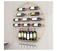 Modern Metal Wall Mounted Wine Rack Round Iron Holder & s Display Stand for Home Bar Living Room Restaurant/Black h Decor for Wine Lovers