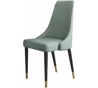 Modern Microfiber Leather Dining Chair with Iron Legs for Living Room, Bedroom, or Balcony - Stylish Dark Gray & Matcha Green, Perfect for Makeup/Dressing Table, One Size