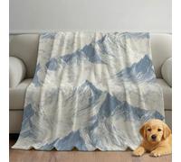 Modern Microfiber Throw Blanket Ultra Soft Blue Beige Nature Landscape Mountains Cozy Warm Lightweight Decorative Blanket Flannel Blanket All Season for Home Couch Bed 27in × 40in (70cm × 100cm)