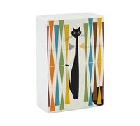 Modern Mid Century Art Cat Cigarette Case 85mm King Size, Crushproof Plastic Cigarette Box Holder for Men Women Cigar Protective Cover Waterproof Cigarettes Holder 20 Capacity