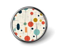 Modern Mid Century Badges Pin, Personalized Exquisite Round Badge, 1 Inch Button Pins for Women And Men, Decorative Metal Round Brooch for Clothing, Backpacks, And Hats