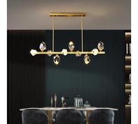 Modern Mid Century Crystal Pendant Light Fixture d Chandelier Lighting Dimmable Brass Crystal Hanging Lamps Compatible with Living Room Led Chandelier Lights