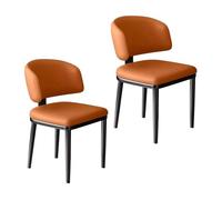 Modern Mid Century Dining Chairs Set of 2Comfortable Upholstered High Back Accent Chairs with Sturdy Metal Legs for Living Room Kitchen or Dining Room Decor
