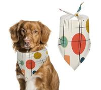 Modern Mid Century Dog Bandana, Soft Breathable Pet Scarf, Personalized Dog Bib Kerchief for Small Medium Large Dogs Cats, Exquisite Pet Neckerchief for Daily Wear, Travel, Party