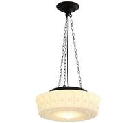 Modern Mid Century Milk White Glass Pendant Light - Large Schoolhouse Hanging Lamp, Round Flower Chandelier for Dining Room, Bedroom, Kitchen, Bathroom, E26 Bulb (3-Light) - French Country Style.