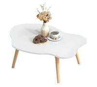 Modern Mid-Century Oval Coffee Table, Minimalist Cloud Tea Table for Living Room, Small Wooden Round Corner Table, Stylish Centerpiece for Men’s Space