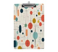 Modern Mid Century Plastic Clipboard with Low Profile Clip,A4 Size Clipboards Fashion Clip Boards Colored Clip Board for Office Classroom Teacher with Hanging Hook