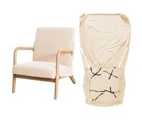 Modern Mid-Century Stretch Armchair Covers Reading Chair Slipcovers Simple Wooden Sofa Protector Stylish Beige Decor for Living Room & Hotel