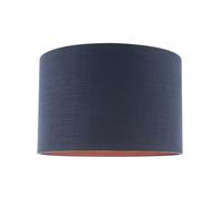 Happy Homewares Modern Textured Cotton Lamp Shade with Brushed Gold Inner Lining in Midnight | Size: 12 inches Happy Homewares Midnight 12 inches