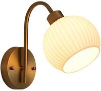 Modern Milk Glass Wall Sconce, Nordic Mid Century Bedroom Light, Antique d Hallway Wall Mounted, Hardwired White Glass Lamp, Bedside Living Room, Farmhouse Bathroom