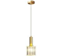 Modern Mini Crystal Chandeliers - 2-Lights Black Pendant Light for Kitchen Island, Gold Single Ceiling Hanging Lamp, Adjustable Hanging Light for Dining Room, Bedroom, Kitchen Island, Bar, Coffee ( Co