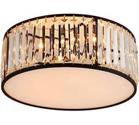 Modern Mini LED Chandelier 4 Lights Round Flush Mount Crystal Lighting Ceiling Crystal Lamp for Bedrooms Dinning Rooms Hallway-Black 42cm