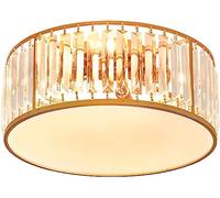 Modern Mini LED Chandelier 4 Lights Round Flush Mount ing Ceiling Crystal Lamp for Bedrooms Dinning Rooms Hallway-Black 42cm