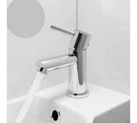 Modern Mini Mono Basin Mixer Tap, Brass Single Lever Round Chrome