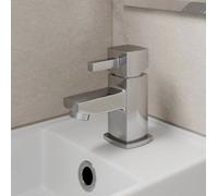 Modern Mini Mono Basin Sink Mixer Tap Small Lever Handle Square Chrome Cloakroom