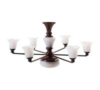 Modern Miniature Chandelier Celing Lamp Model Layout Decor Accessories Bronze White Light, 8.2x4.5 cm