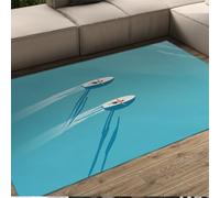 Modern Minimalism 120x180cm Area Rug Sea Surfing Summer Sports Pattern Carpet Blue Soft Thin Indoor Floor Bedside Rugs for Living Bedroom Nursery Washable