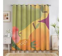 Modern Minimalism Blackout Curtains Fruit Thermal Curtains for Living Room Bedroom, Pencil Pleat Eyelet Curtain 46 X 54 Inch set of 2 Panels A2510