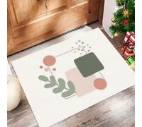 Modern Minimalism Door Mats Indoor, Dirt Trapper Mat Absorbent Non-Slip Low Profile Doormat For Entrance, Kitchen,Front Door Mat Washable For Pets And Dogs Red Bean Paste Powder, Round, Square