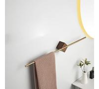 Modern Minimalism Towel Rails,Golden Towel Holder,Move Single Towel Bars Wall Mounted,Self Adhesive Wood Metal Towel Holders Towel Rack(Size:60cm)