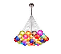 Modern Minimalist 37 Heads Glass Bubble Ball Pendant Light - Adjustable Height 120CM for Bedroom Living Room Kids Restaurant Stairs G4 LED