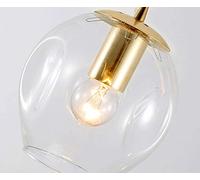 Modern Minimalist 6-Light Staircase Chandelier - 30x150cm Duplex Villa Pendant Light with Clear Glass Balls, Long Ceiling Lamp, E27 Socket for Elegant Home Decor